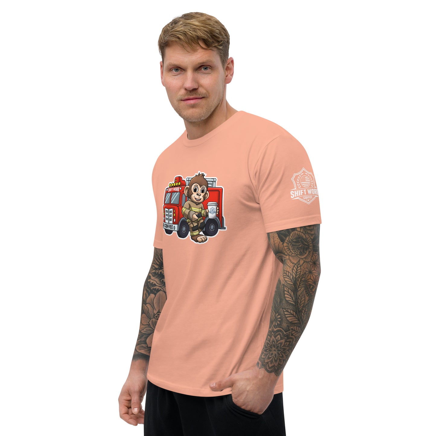 SWC Men's Athletic Fit T-Shirt: Fireman Monkey