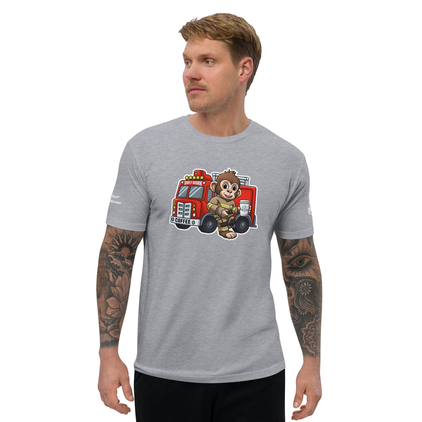 SWC Men's Athletic Fit T-Shirt: Fireman Monkey