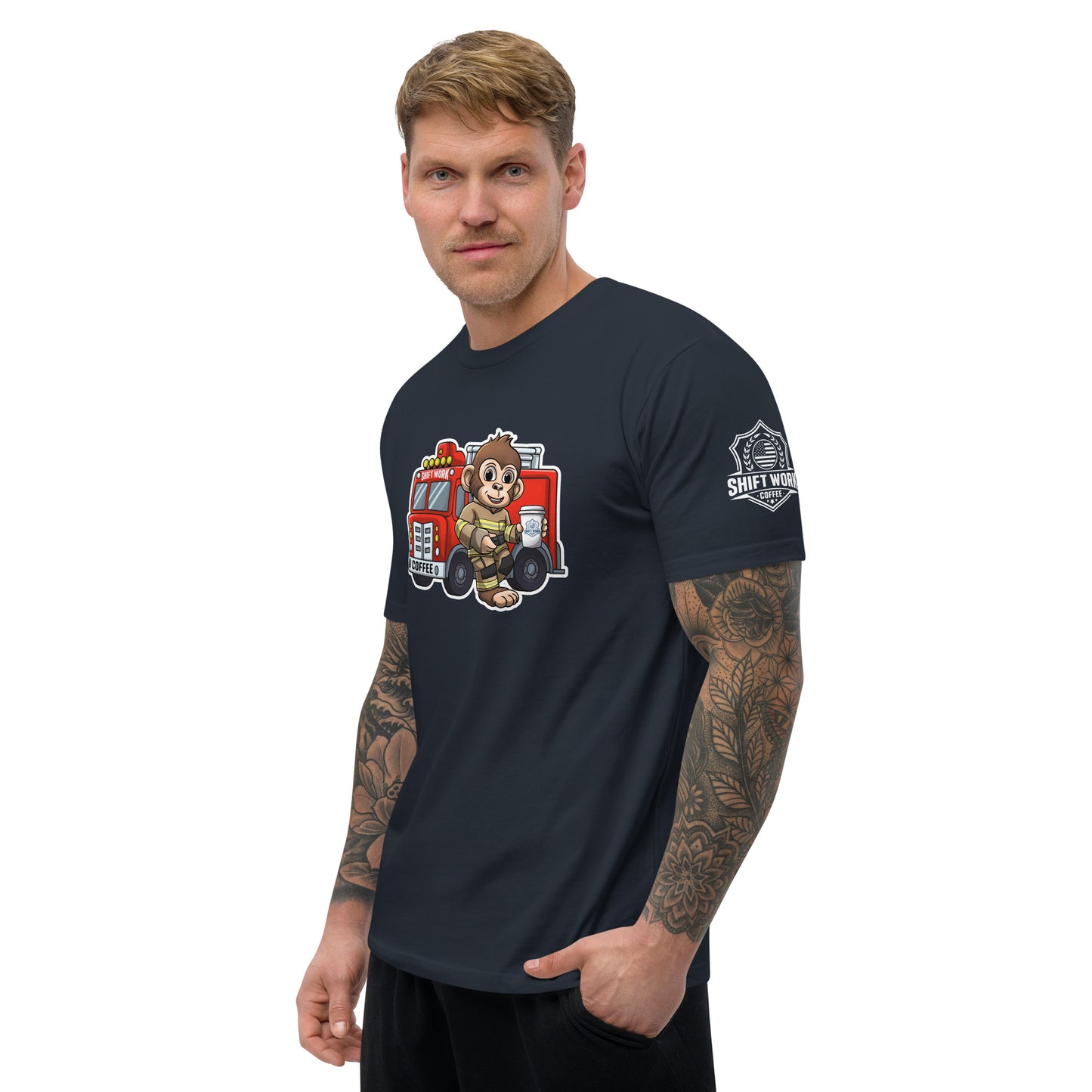SWC Men's Athletic Fit T-Shirt: Fireman Monkey