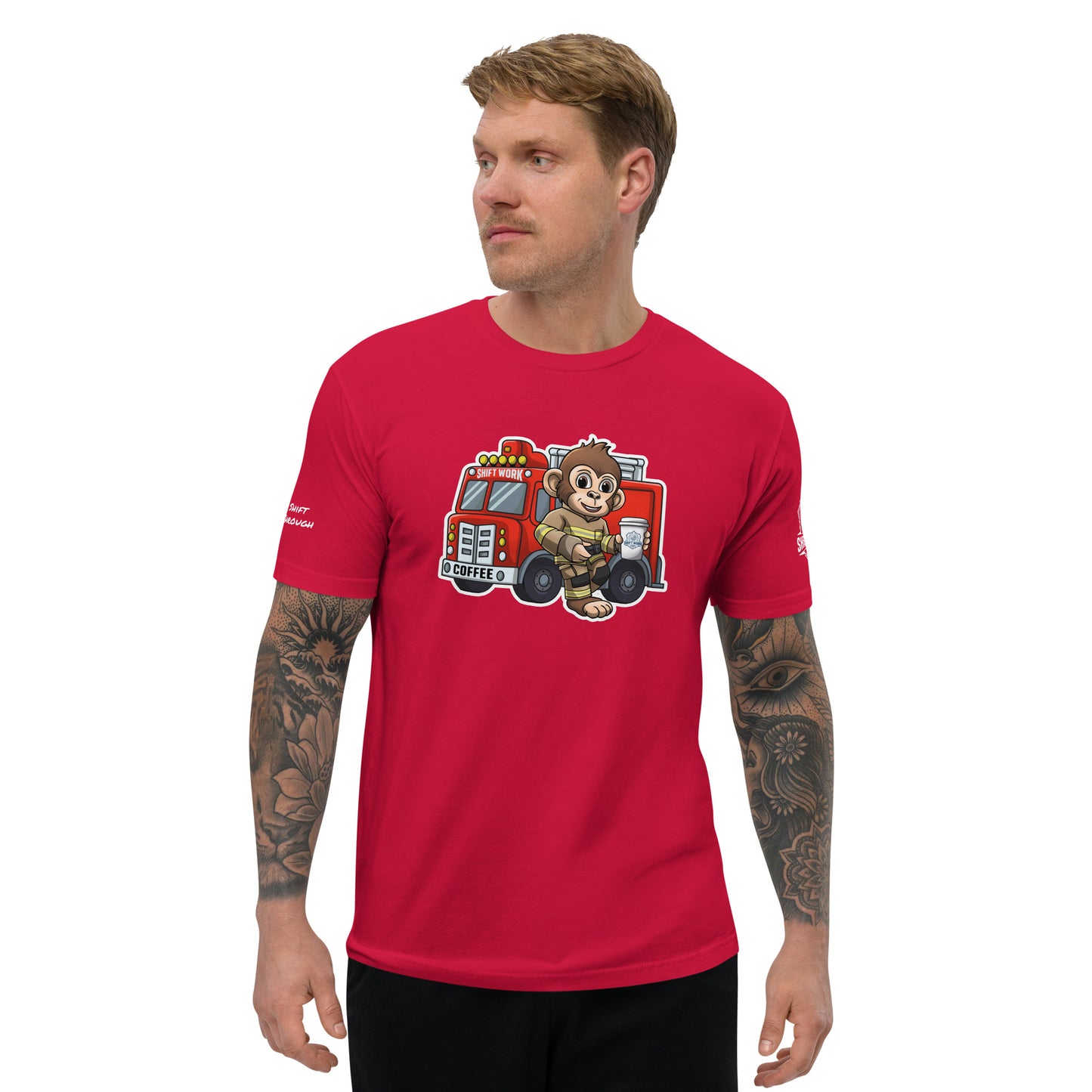 SWC Men's Athletic Fit T-Shirt: Fireman Monkey