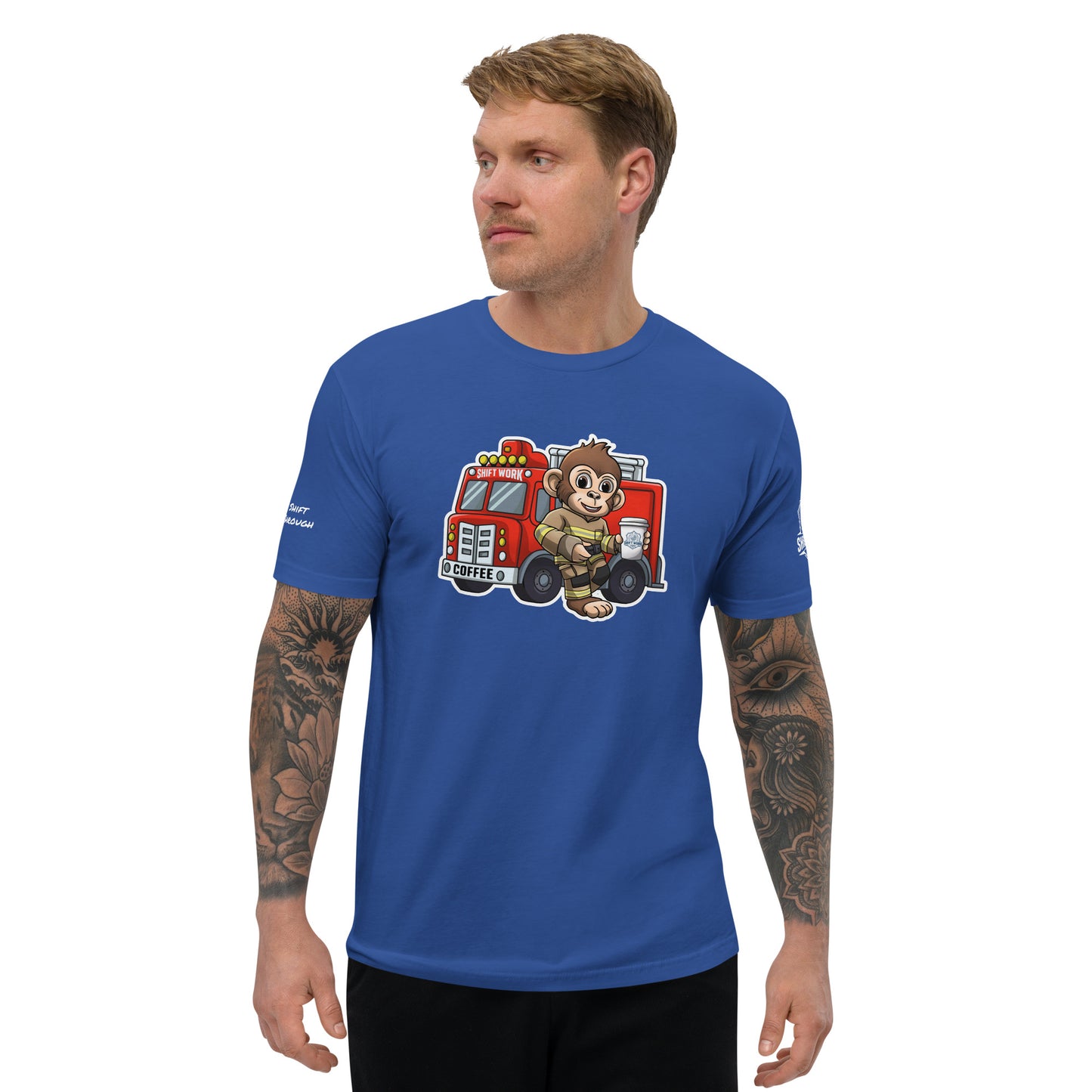 SWC Men's Athletic Fit T-Shirt: Fireman Monkey