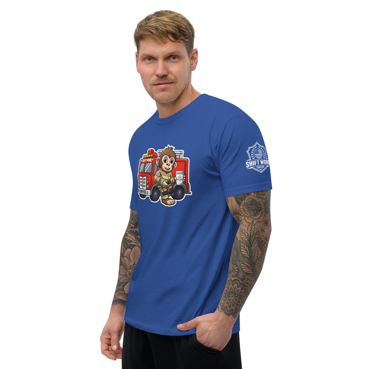SWC Men's Athletic Fit T-Shirt: Fireman Monkey
